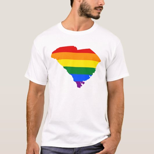 LGBT South Carolina, US State flag map T-Shirt (Voorkant)