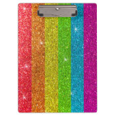 LGBT Sparkly Rainbow Glitter Docenten Classroom Klembord (Voorkant)