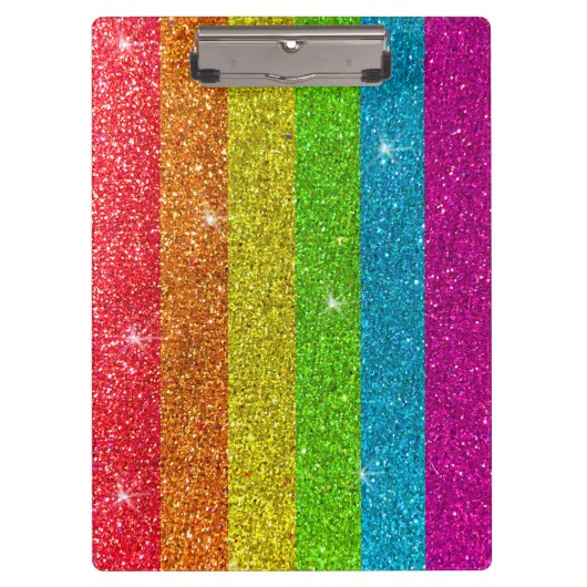 LGBT Sparkly Rainbow Glitter Docenten Classroom Klembord (Voorkant)