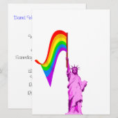 LGBT standbeeld van de Sjabloon voor de uitnodigin Kaart (Voorkant / Achterkant)