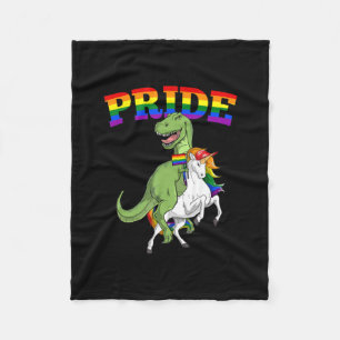 Lgbt T-Rex Dinosaur Unicorn Gay Pride Rainbow Lgbt Fleece Deken