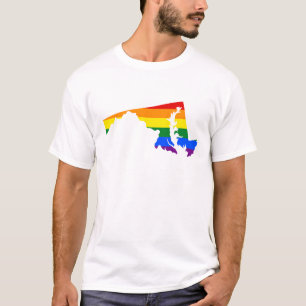 LGBT T-shirt de carte de drapeau d'état du