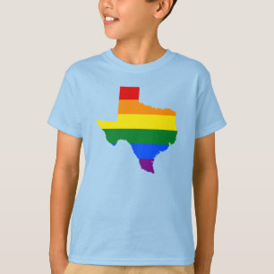 LGBT T-shirt de carte de drapeau d'état du Texas,