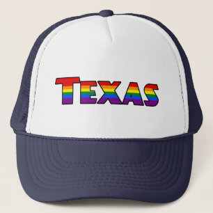 LGBT Texas Regenboertekst Hoed Trucker Pet