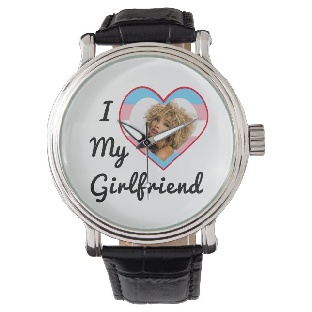 LGBT Trans Pride Aangepaste Foto Ik hou van mijn V Horloge (Voorkant)