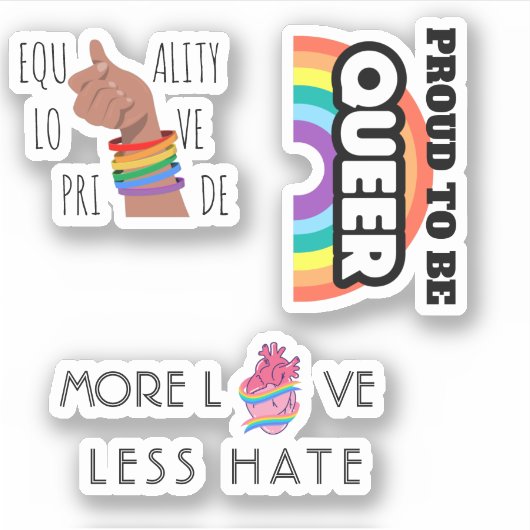 LGBT Trans queer Rainbow Graphics Citaat Bundel Sticker (Voorkant)