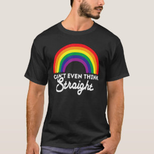 LGBT trots Kan niet eens rechtuit denken Regenboog T-shirt