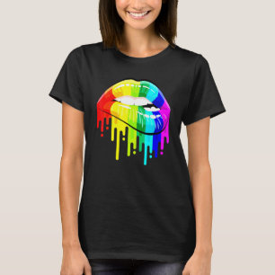 LGBT trots LGBT Regenboog Lippen Homoseksueel Lesb T-shirt