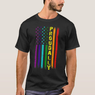 LGBT Trotse Ally LGBTs Trotse Amerikaanse Vlaggen T-shirt