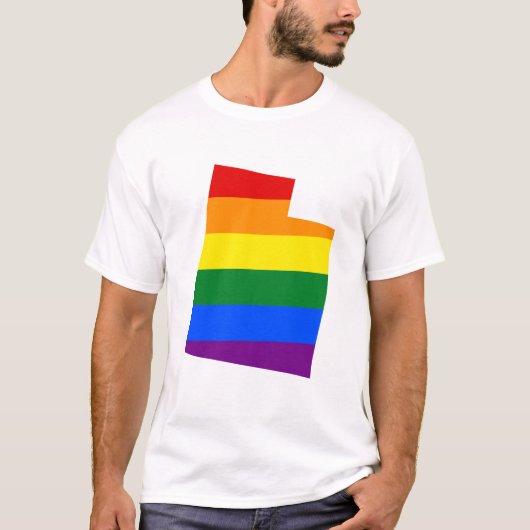 LGBT Utah, US State flag map T-Shirt (Voorkant)