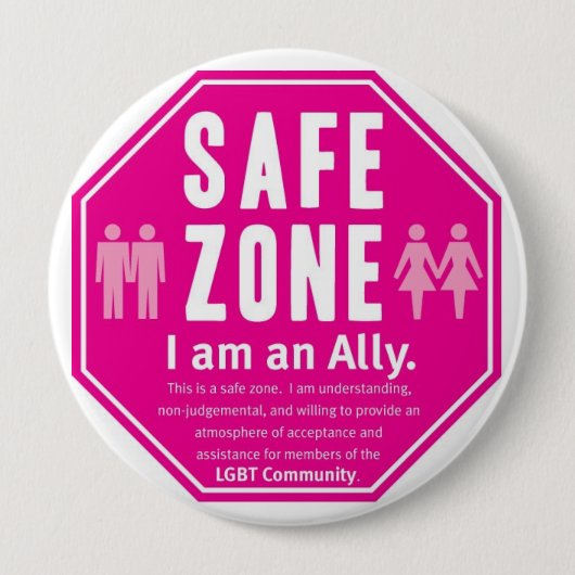LGBT-veilige zone Ronde Button 4,0 Cm (Voorkant)
