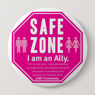 LGBT-veilige zone Ronde Button 4,0 Cm
