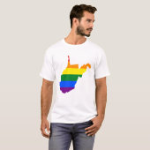 LGBT Virginie-Occidentale, US flag map T-Shirt (Devant entier)
