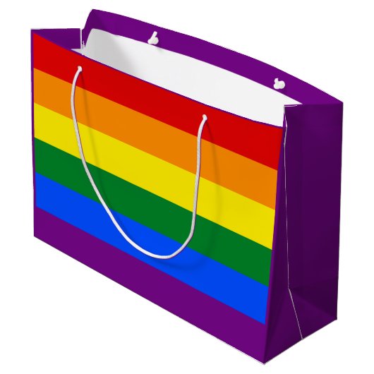 LGBT vlag Drawstring Backpack Groot Cadeauzakje (Achterkant Gekanteld)