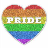 LGBT vlag levendige regenboog glitter hart Pride Sticker (Voorkant)