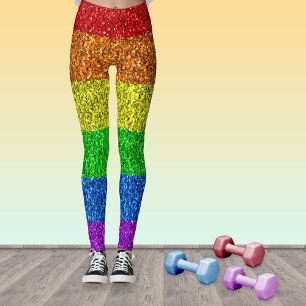 LGBT-vlag levendige regenboog glitters schittering Leggings