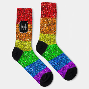 LGBT-vlag levendige regenboog glitters schittering Sokken