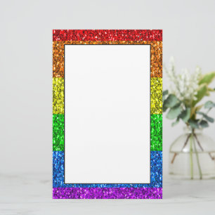 LGBT-vlag levendige regenbooglitter sparkles Briefpapier
