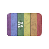  LGBT-vlag: ongeremde regenboogmonogram Badmat (Voorkant)
