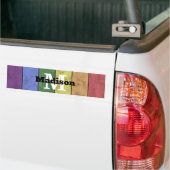 LGBT-vlag: ongeremde regenboogmonogram Bumpersticker (Op Truck)
