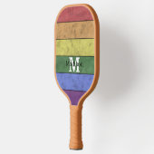 LGBT-vlag: ongeremde regenboogmonogram Pickleball Paddle (Links)
