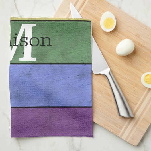 LGBT-vlag: ongeremde regenboogmonogram Theedoek (Quarter Fold)