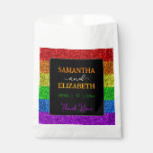 LGBT vlag regenboog fonkels bruiloft Dank u Bedankzakje (Voorkant)