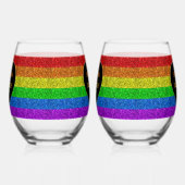 LGBT vlag regenboog fonkelt hart bruiloft Wijnglas Zonder Voet (Links)