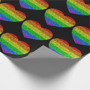LGBT vlag regenboog hart sparkles homohuwelijk Cadeaupapier