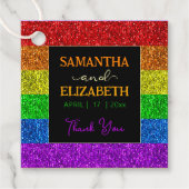 LGBT vlag regenboog schittert bruiloft Bedankjes Labels (Voorkant)