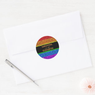 LGBT-vlag regenboog sparren homoseksuele bruiloft Ronde Sticker