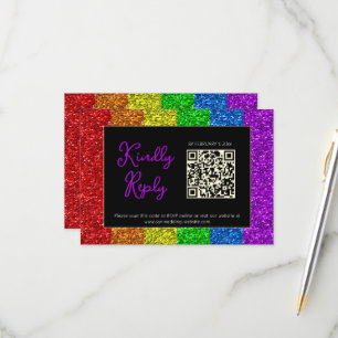 LGBT-vlag regenboog sparren homoseksuele bruiloft RSVP Kaartje