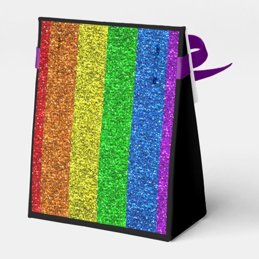 LGBT-vlag regenboog sprankels gay lesbische bruilo Bedankdoosjes (Achterkant)