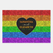 LGBT vlag regenboog sprankelt gay bruiloft Inpakpapier Vel (Voorkant)