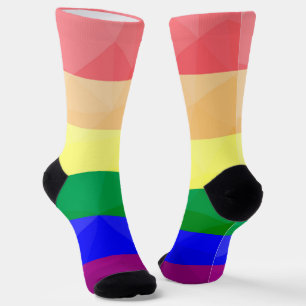 LGBT-vlag regenbooglijnen geometrisch meshpatroon Sokken