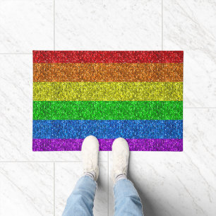 LGBT vlag trilling regenbooglitter faux sparkle Deurmat