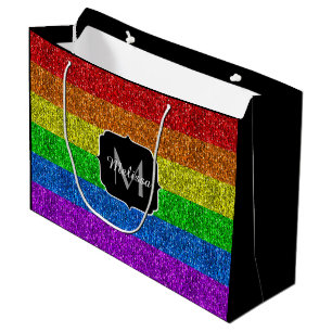 LGBT vlag trilling regenbooglitter sparkle Monogra Large Cadeauzakje