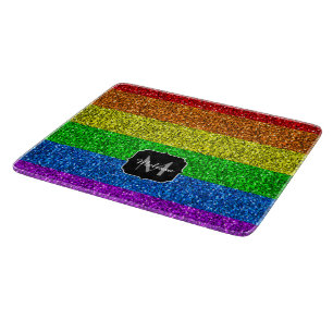 LGBT vlag trilling regenbooglitter sparkle Monogra Snijplank