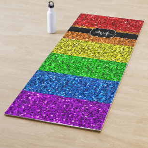 LGBT vlag trilling regenbooglitter sparkle Monogra Yogamat