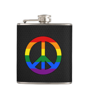 LGBT-vlag vredesteken fles Heupfles