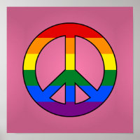 LGBT-vlag vredesteken poster