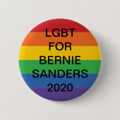 LGBT voor Bernie Sanders 2020 Button (Voorkant)