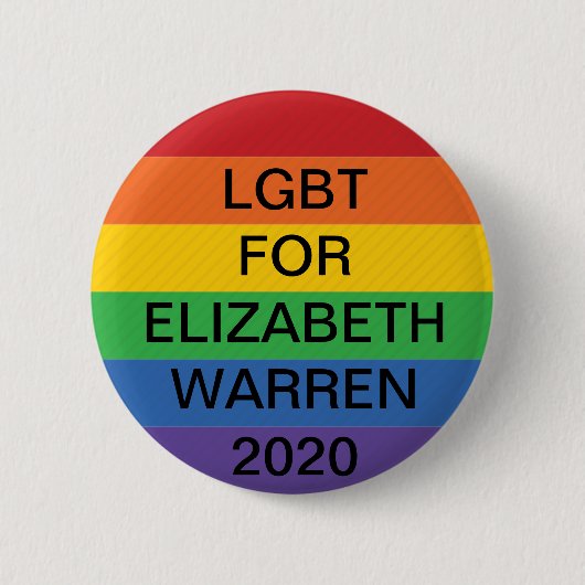 LGBT voor Elizabeth Warren President 2020 Button (Voorkant)