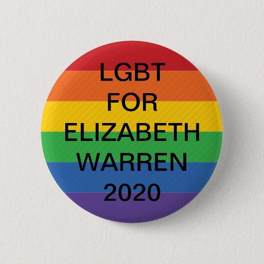 LGBT voor Elizabeth Warren President 2020 Button (Voorkant)