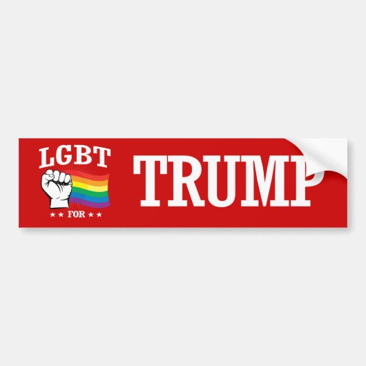 LGBT VOOR TRUMP BUMPERSTICKER (Voorkant)