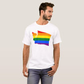 LGBT Washington, US State flag map T-Shirt (Devant entier)