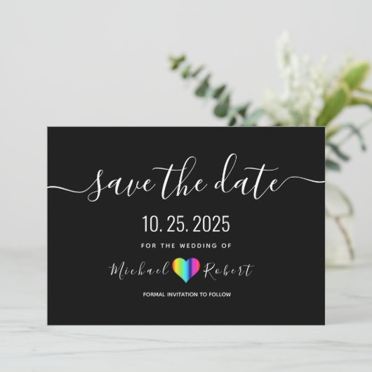 LGBT Weddenschap bewaart de datum Save The Date (Staand voorkant)