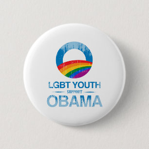 LGBT YOUTH SUPPORT OBAMA .png Ronde Button 5,7 Cm
