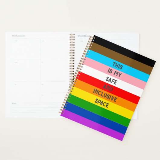 LGBTQ Aanpasbare Progress Pride Vlag Rainbow Planner (Display)