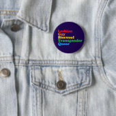 LGBTQ Acronym Rainbow Gay Pride Paars Ronde Button 5,7 Cm (In situ)